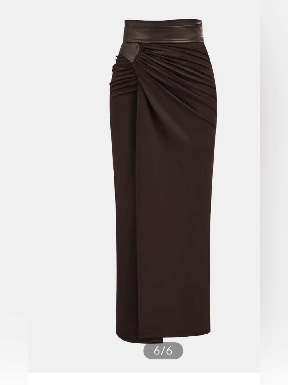 Women's Dark Brown Draped Maxi Skirt M